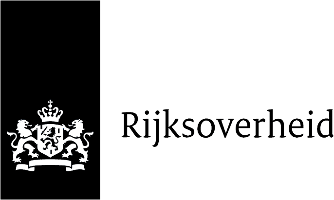 Rijksoverheid-logotyp med nederländsk riksvapen.